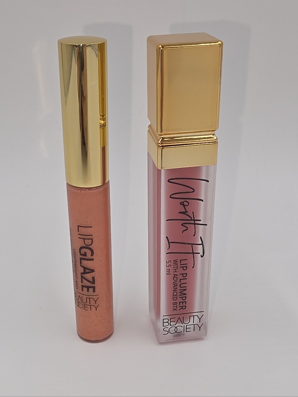 Peachy Pink Lipglaze & Lip Plumper Duo - Peach Pink